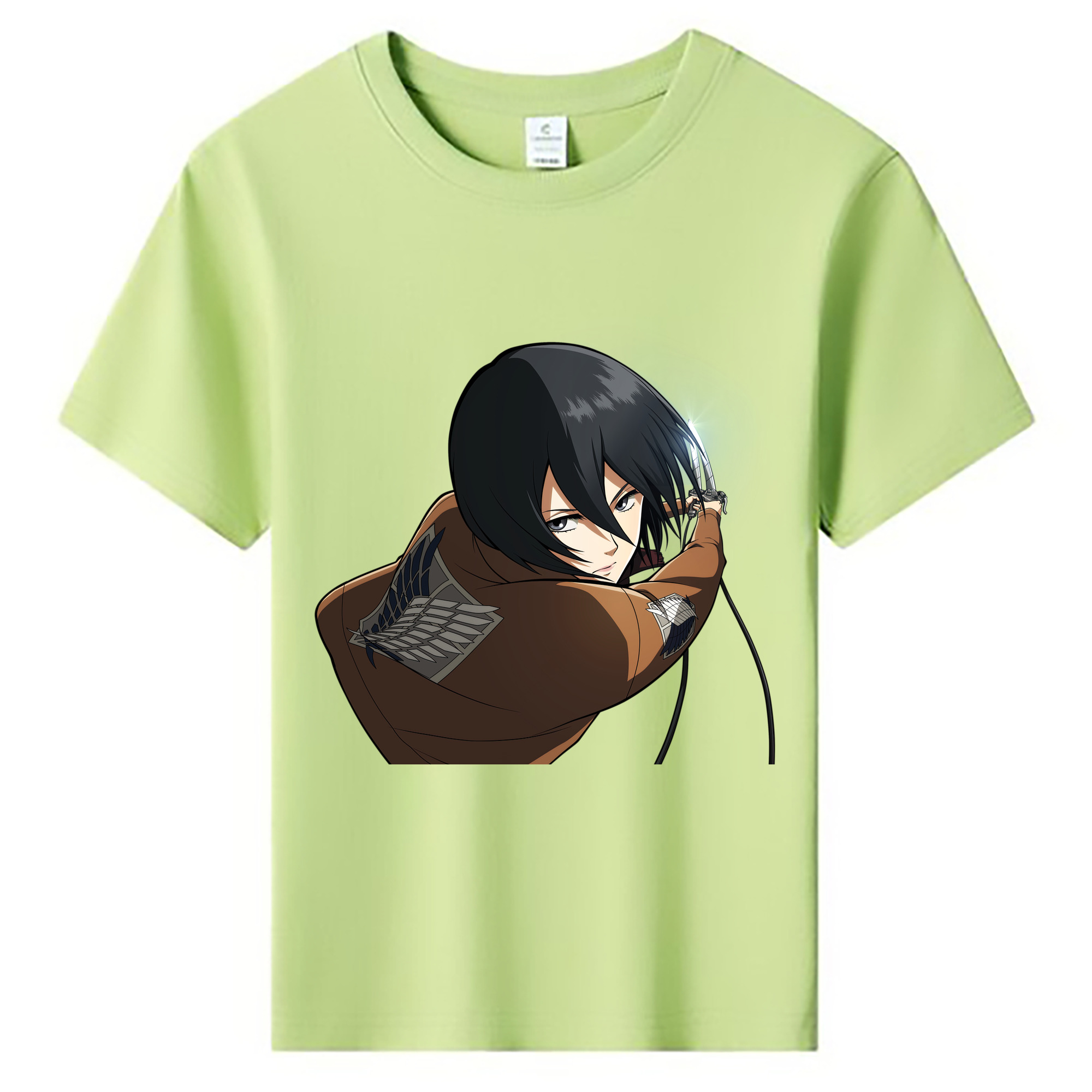 （画像用） 進撃の巨人 ミカサ·アッカーマン Attack on Titan Mikasa Ackerman 綿100％キッズTシャツ（フロントプリント）